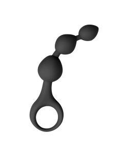 Schwarzer Analdildo in Kugelform aus Silikon