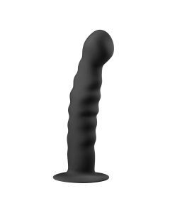 Saugnapf-Dildo aus Silikon - Schwarz
