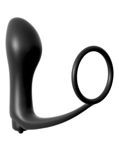 PIPEDREAM – Ass-Gasm Cockring mit Vibrating Butt Plug – Schwarz