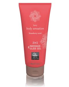Massage- und Gleitgel 2 in 1 - Erdbeere