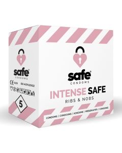 SAFE - Kondome - Rippen & Noppen - 5 Stück