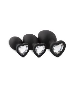 Analplug aus Silikon mit Diamant - Herz