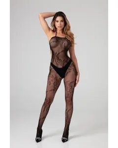 Catsuit Charla Met Open Kruisje - Zwart