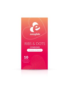 EasyGlide - Ribs and Dots Kondome - 10 Stück