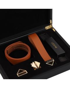 LOCKINK - Halsband mit Leine Set - braun