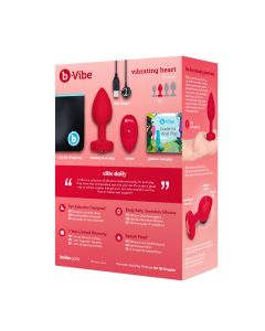 B-Vibe - Vibrating Heart Plug M/L Red