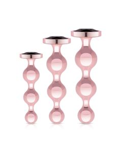 Rosy Gold - Metall-Buttplug-Set 3 Teile - Roségold