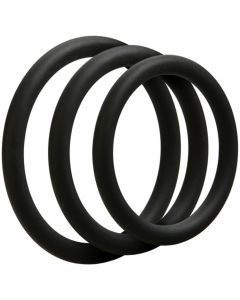 Doc Johnson - OptiMALE 3 Dünne Cockring-Set - Schwarz