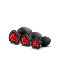 Blush - Luxe Bling Plug Trainingsset Schwarz mit Roten Edelsteinen