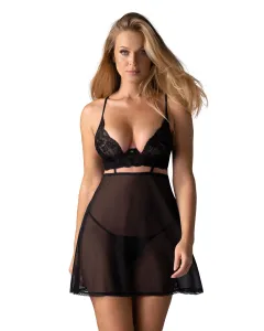 Obsessive - Nutris Babydoll & String - Zwart