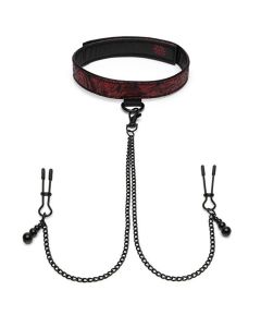 Fifty Shades of Grey – Sweet Anticipation Halsband mit Brustklemmen – Rot