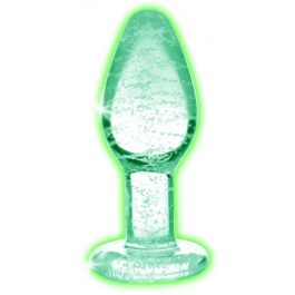 Glow-In-The-Dark Glas-Analplug - Klein