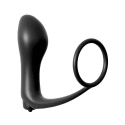 PIPEDREAM – Ass-Gasm Cockring mit Vibrating Butt Plug – Schwarz