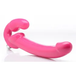 Revolver Vibrierender halterloser Strap-on XXL - Rosa