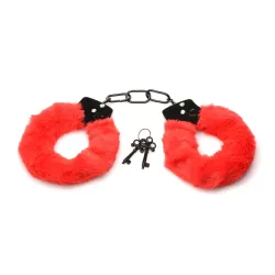 XR Brands - Cuffed in Fur Handschellen - Rot