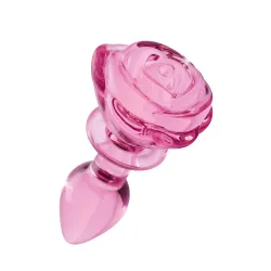 BOOTY SPARKS - Glas-Rosen Analplug Klein - Rosa