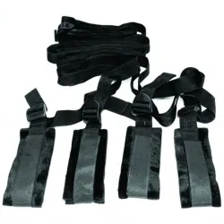 Sportsheets – S&M Bett-Bondage-Restraint-Kit – Schwarz