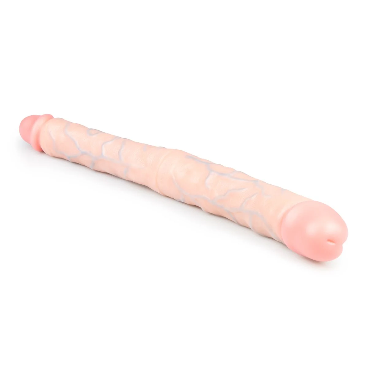Flexibler Doppeldildo aus PVC mit strukturierter Schaftoptik