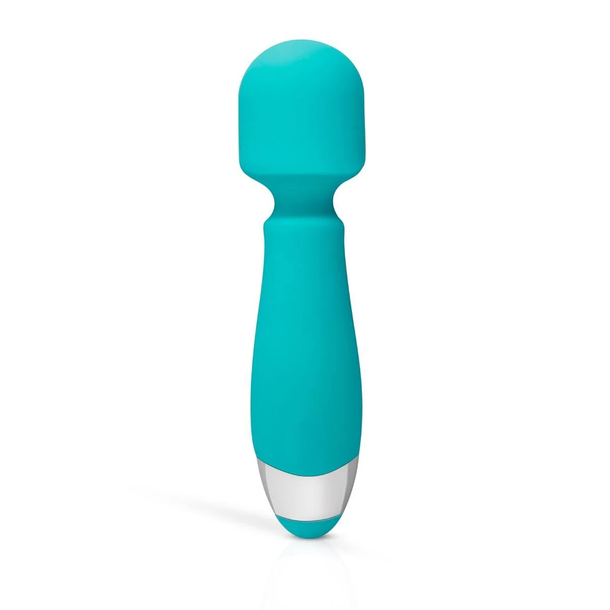 Grüner Silikon-Vibrator Aida mit komfortablem Griff und Druckknopf