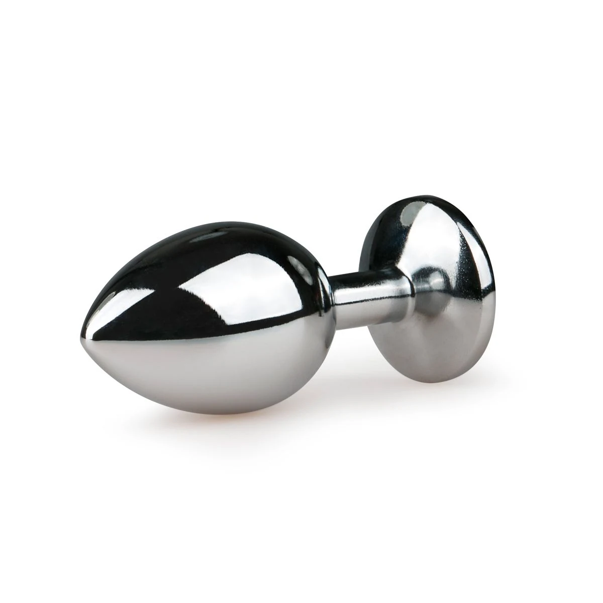 Silberner Metall-Analplug mit kegelförmigem Körper und dekorativem Kristall