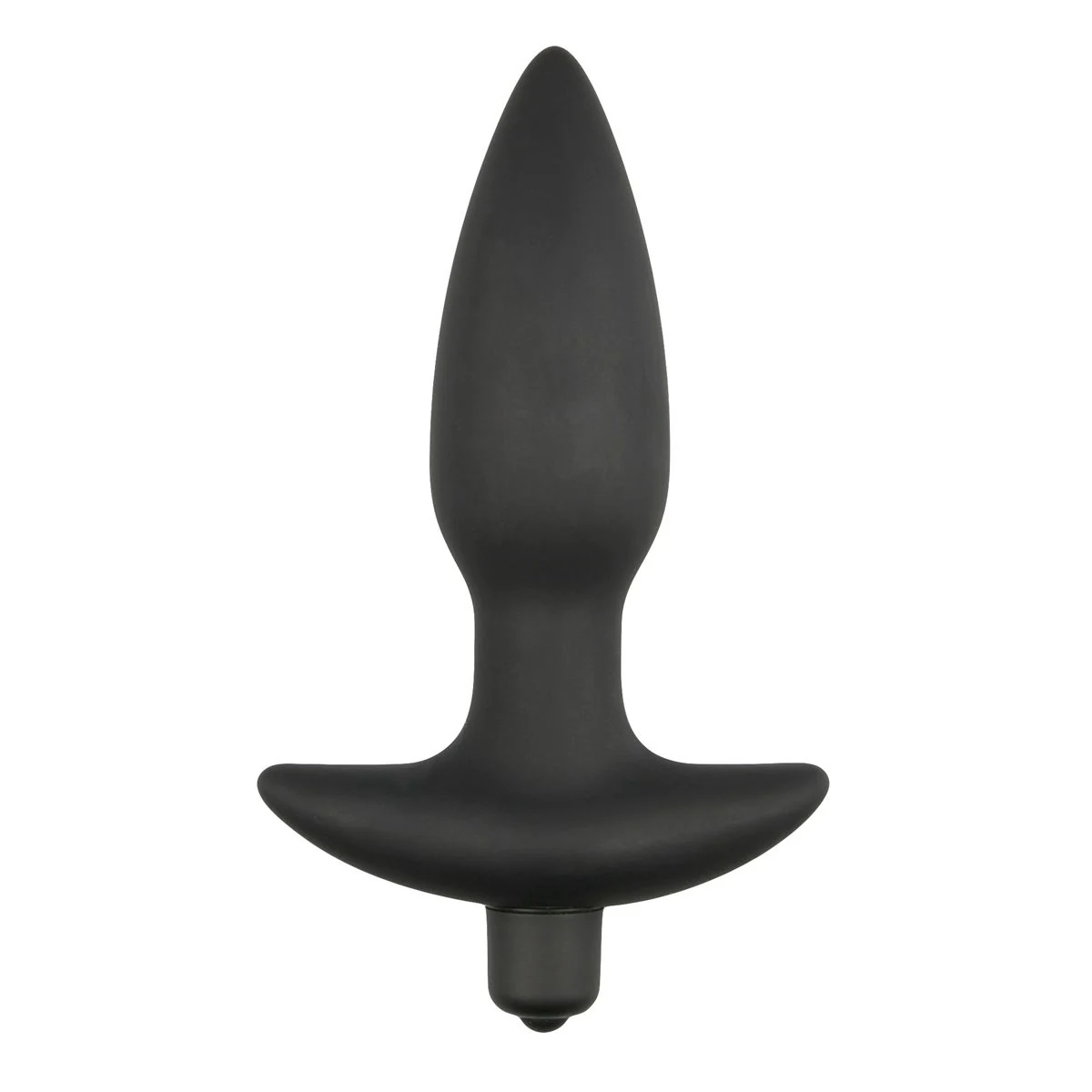Schwarzer Analplug mit Vibration aus Silikon, 14,5 cm, von Toys Anal Collection