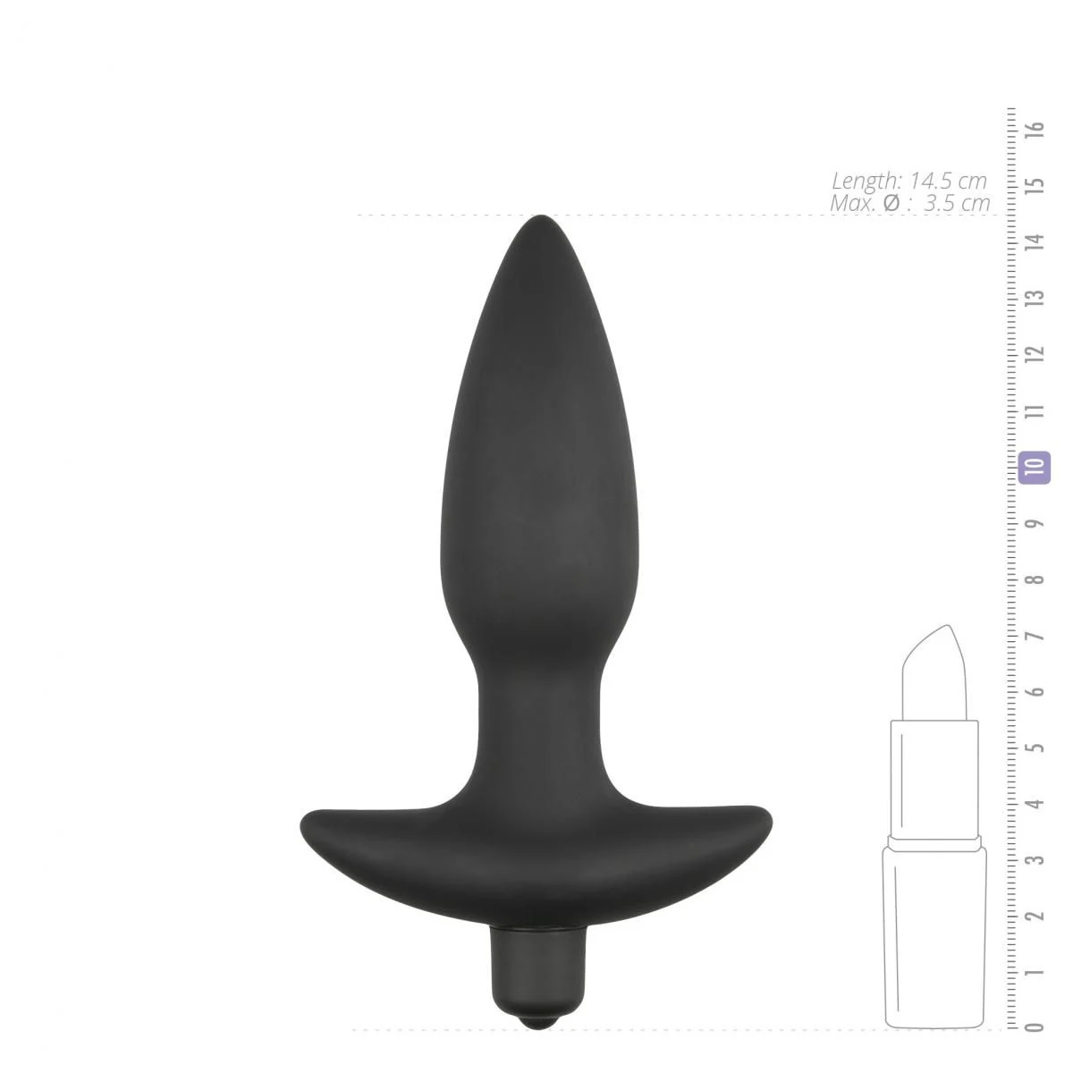 Silikon-Analplug in Schwarz mit 35 mm maximalem Durchmesser