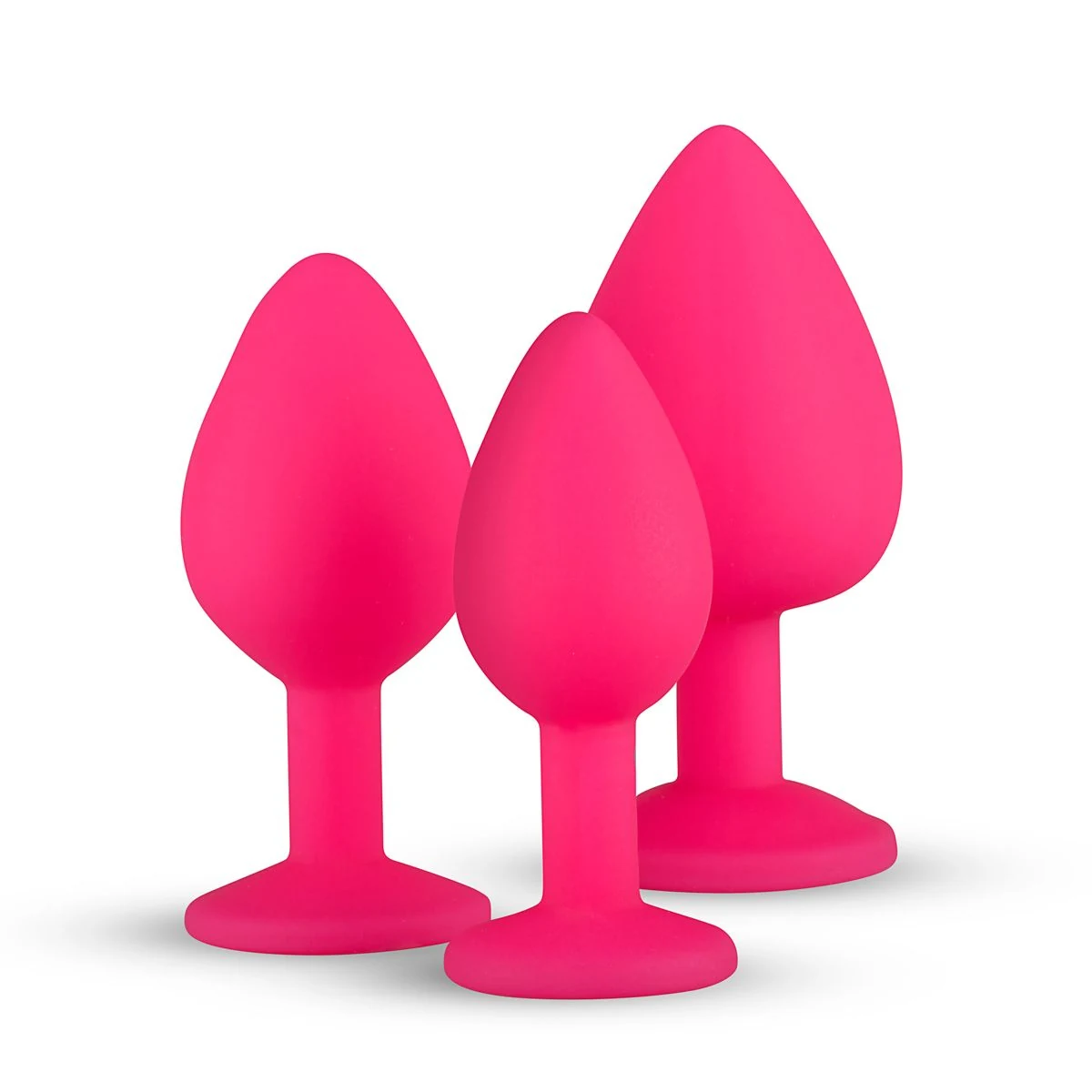 3-teiliges Butt Plug Set in Rosa für den analen Einstieg mit verschiedenen Größen