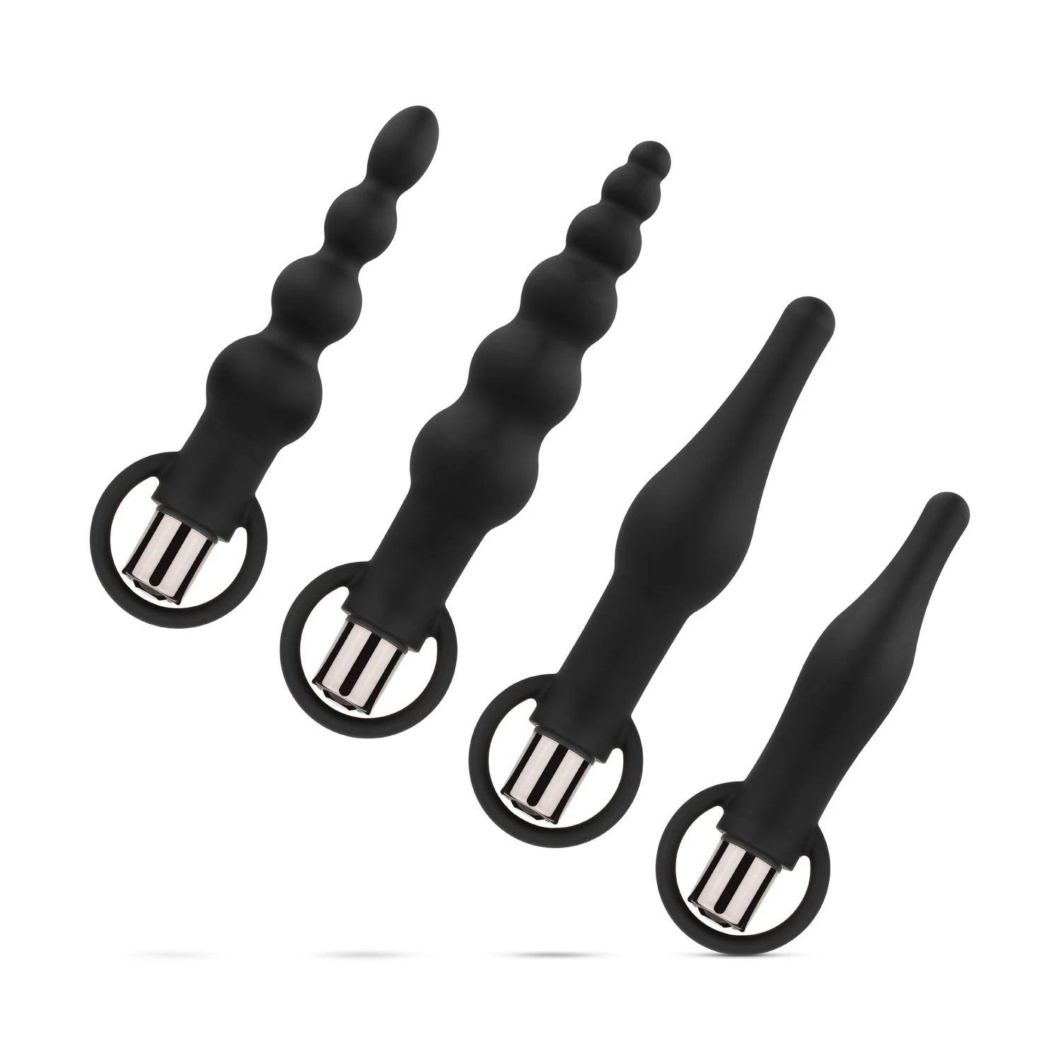Anale Plugs mit Bullet-Vibrator in Schwarz aus der Toys Anal Collection