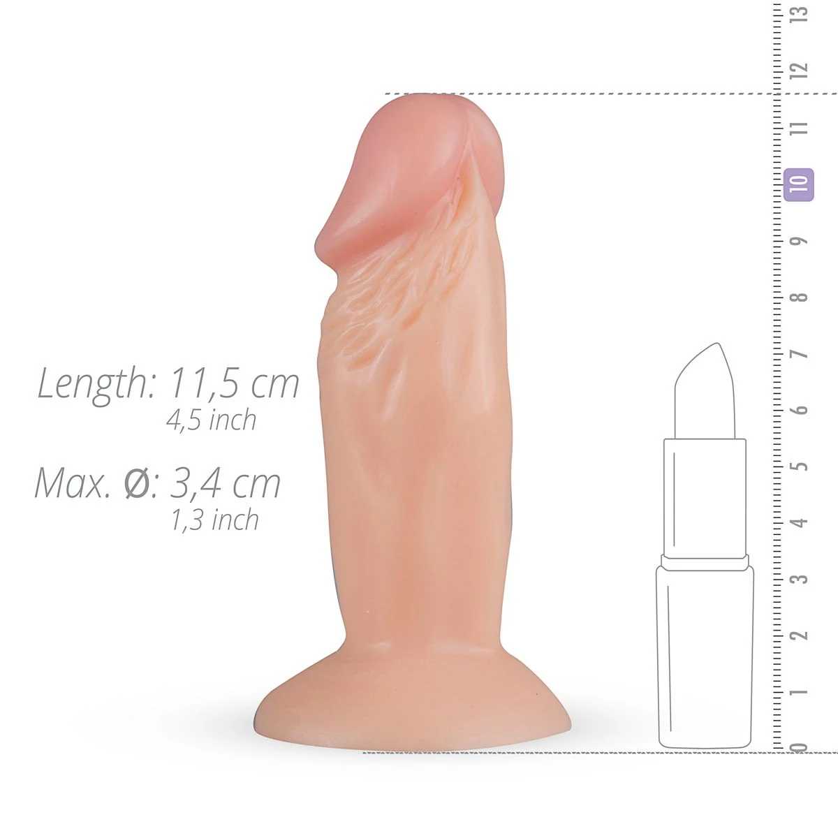 Realistischer Penis Dildo und Plug in Beige mit starkem Saugnapf