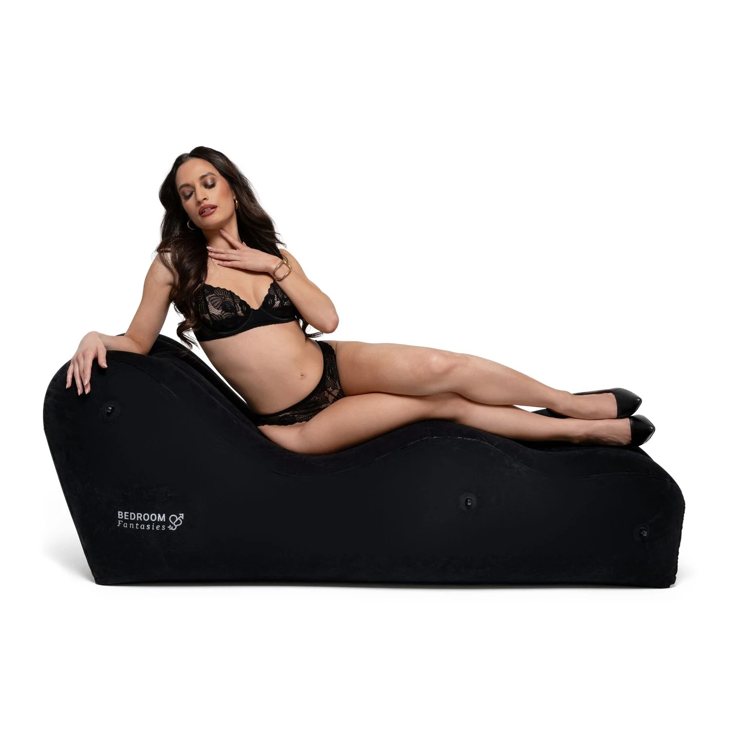 Bedroom Fantasies The Lounger aufblasbare Bank in Schwarz mit wellenförmiger Form