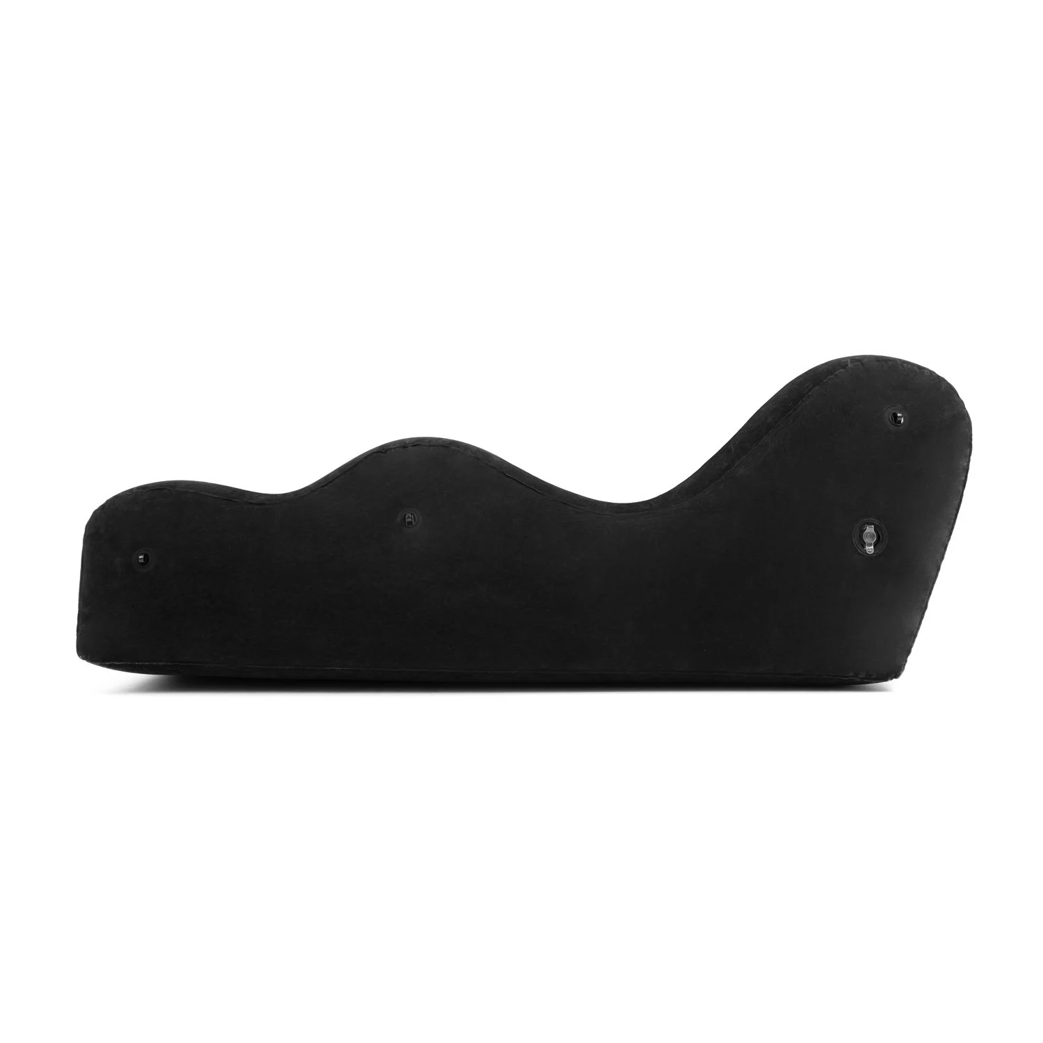 The Lounger in Schwarz, aufblasbare Bank zum Ausruhen und zur Unterstützung