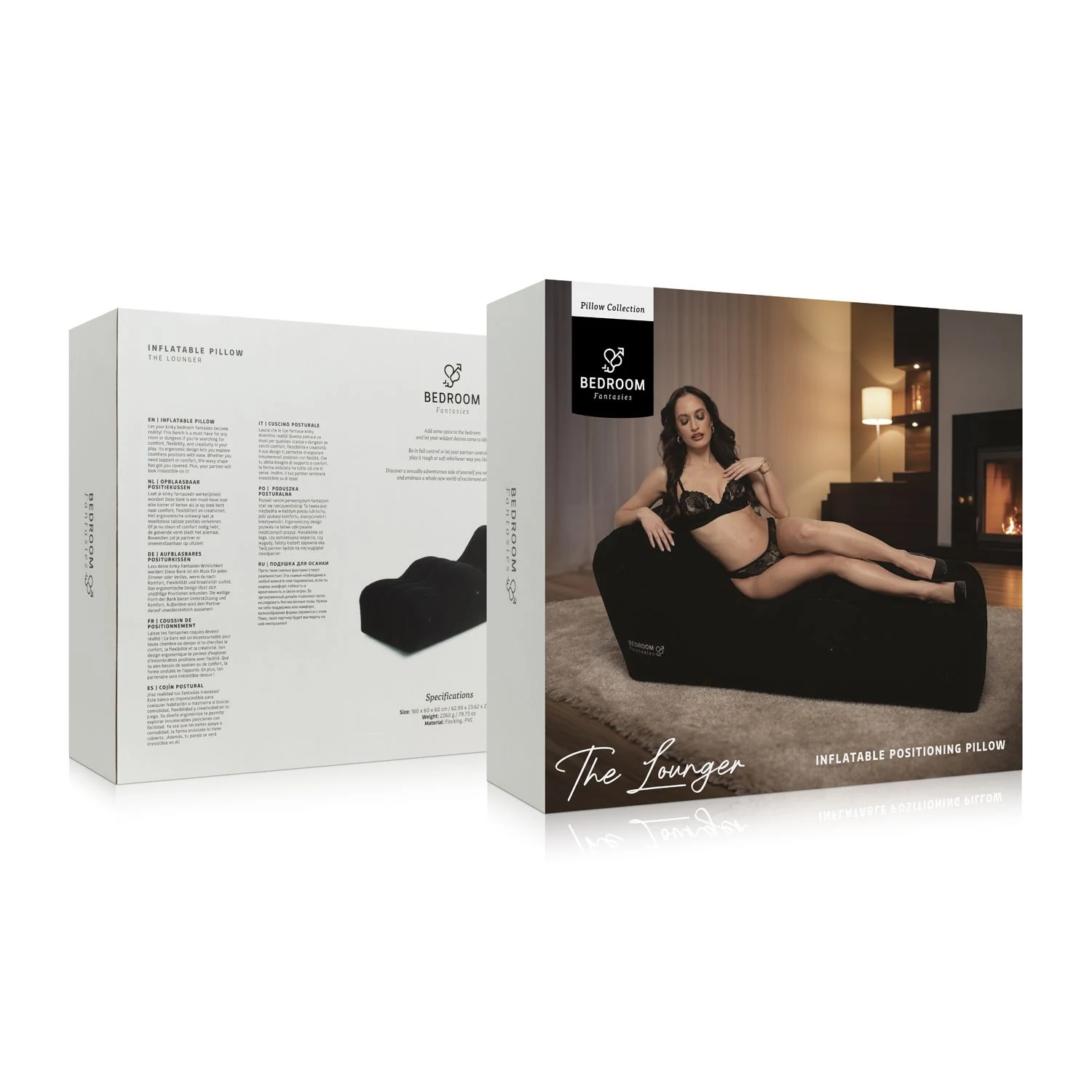 The Lounger Aufblasbare Bank Schwarz mit bequemer wellenförmiger Form