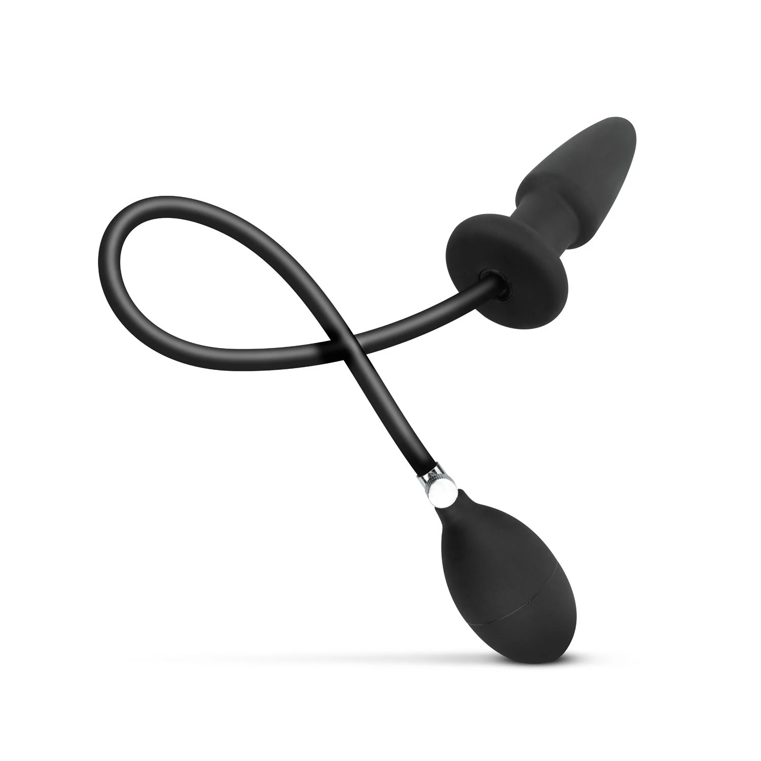 Schwarzer Analplug mit Handpumpe und einfacher Anwendung für den Anus