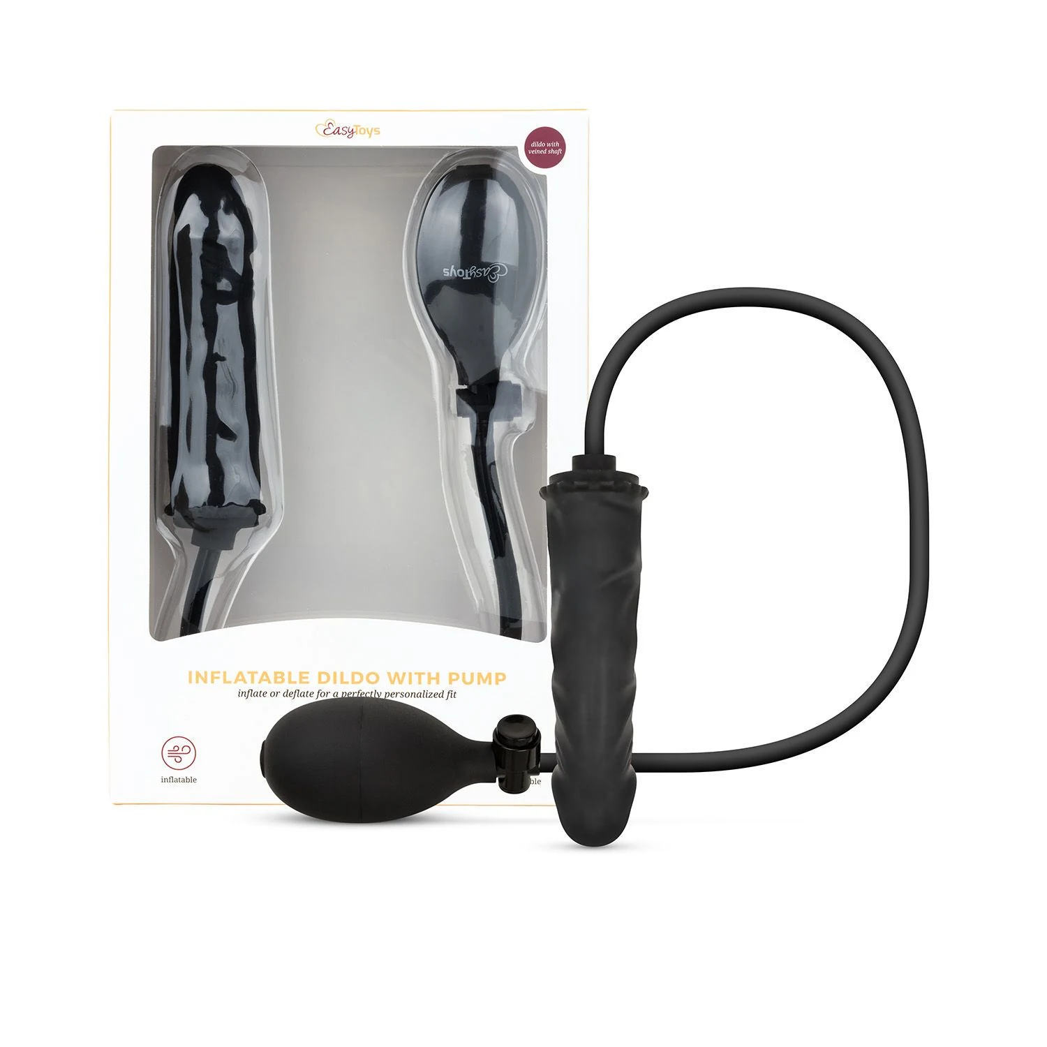 Anal Collection Dildo in Schwarz mit Pumpe, maximaler Durchmesser 34 mm