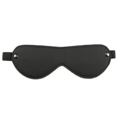 Schwarze Augenmaske aus PU-Leder von Toys Fetish Collection mit elastischem Band