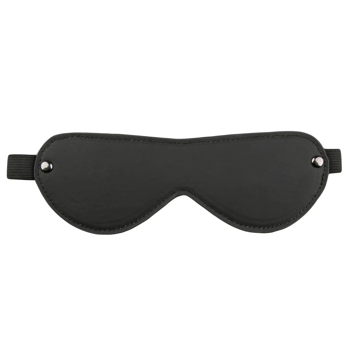 Schwarze Augenmaske aus PU-Leder von Toys Fetish Collection mit elastischem Band