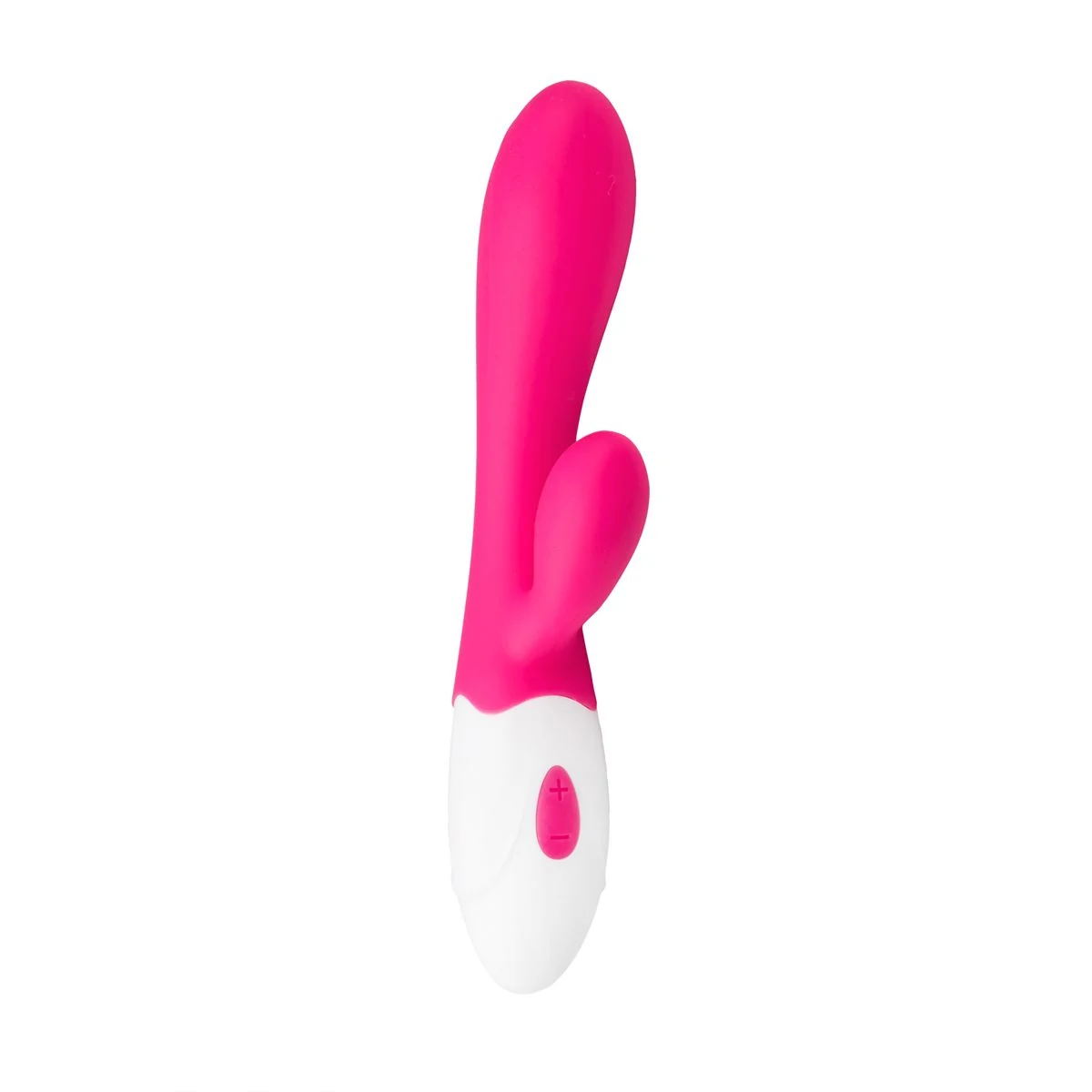 Aurora Vibe Rabbit Vibrator rosa mit Klitorisstimulator und Druckknopf-Bedienung