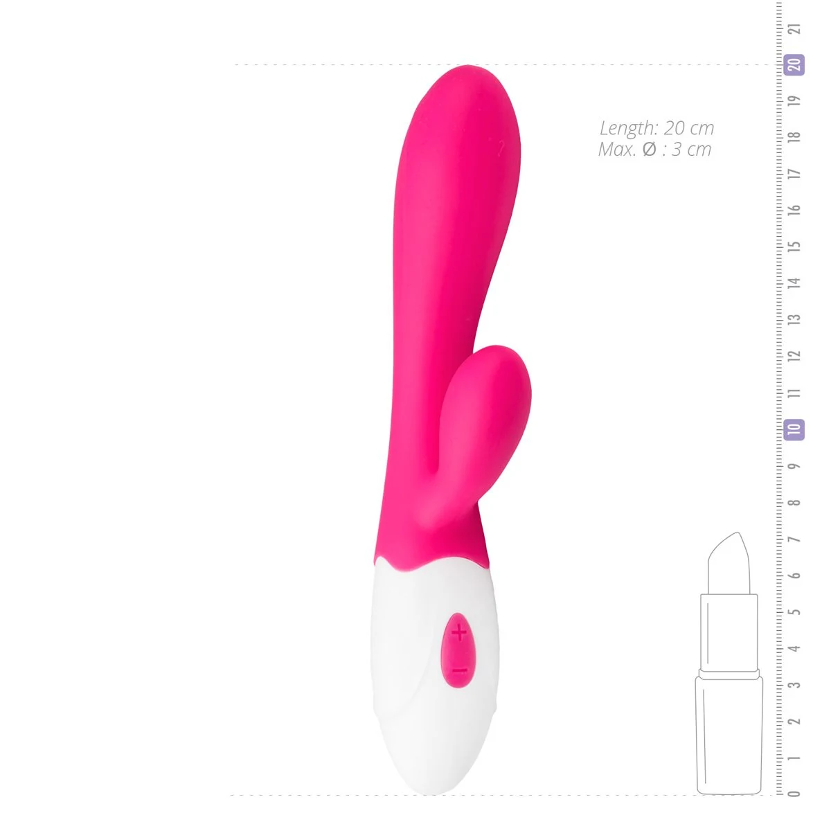 Spritzwassergeschützter Rabbit Vibrator rosa mit USB-Ladekabel