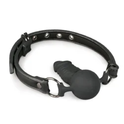 Schwarzer Ballknebel mit Silikonschwanz von Toys Fetish Collection