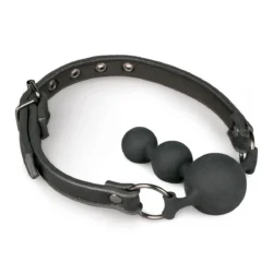 Schwarzer Ballknebel von Toys Fetish mit Silikonkugeln und verstellbarem Riemen