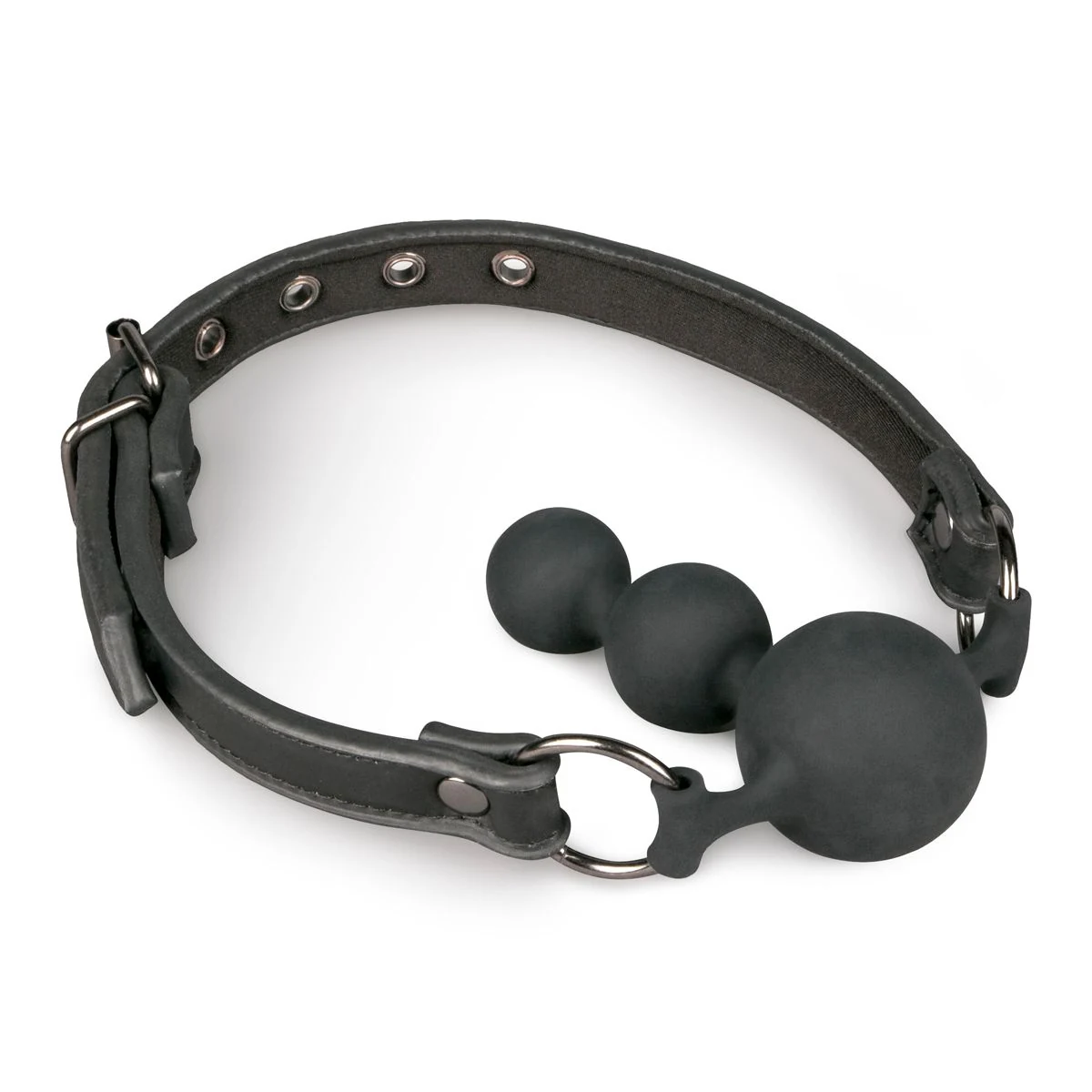 Schwarzer Ballknebel von Toys Fetish mit Silikonkugeln und verstellbarem Riemen