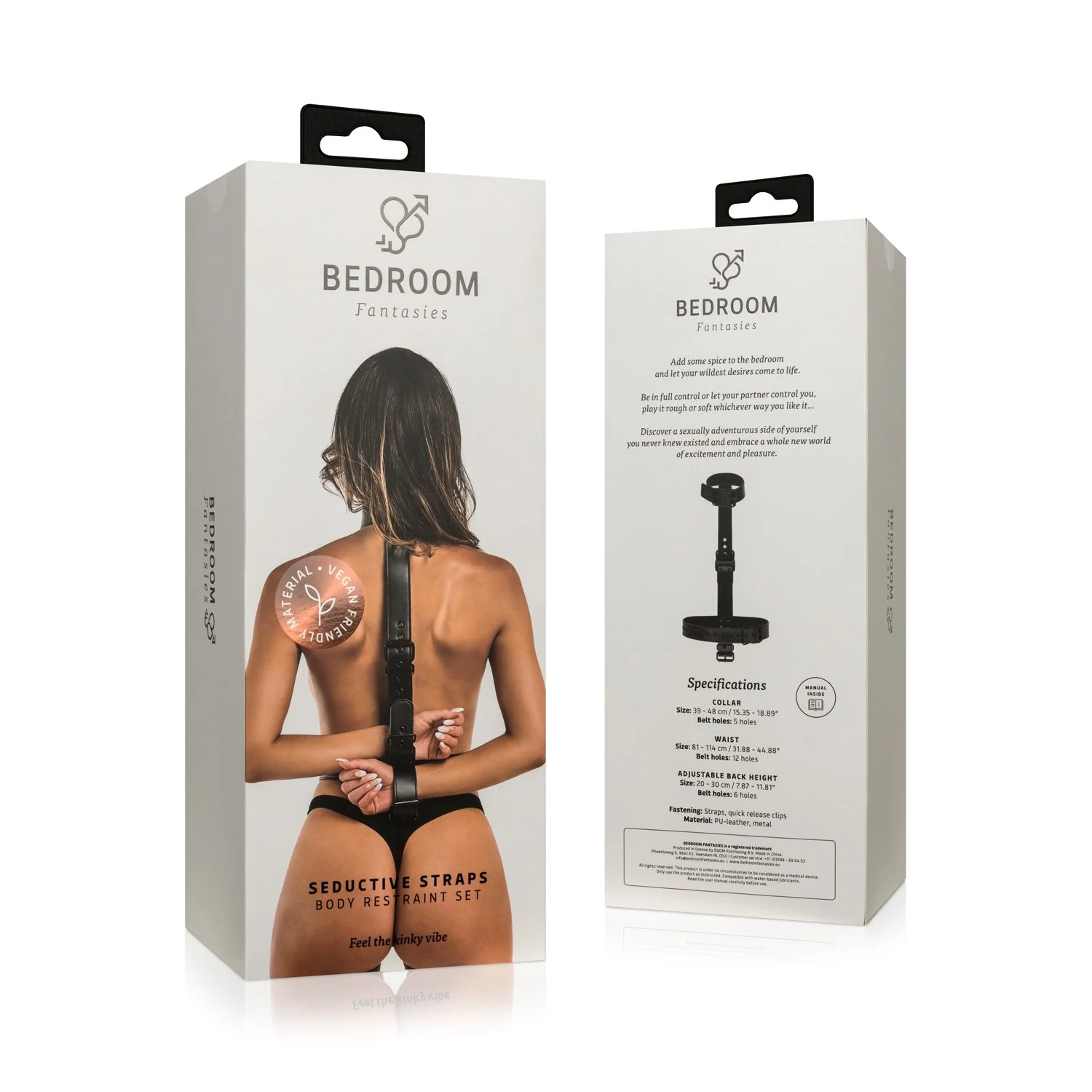 Kunstleder-Fesselset mit Halsband und Handgelenk-Fesseln für BDSM
