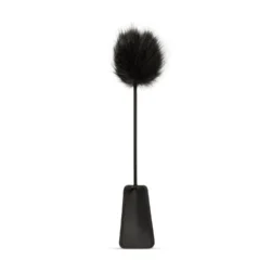BDSM Federkitzler Peitsche 2-in-1 in Schwarz mit weichen Federn