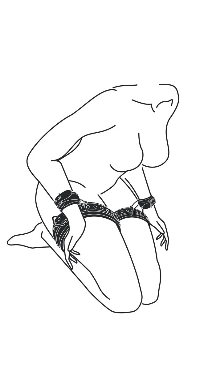 Verstellbare Oberschenkelmanschetten und Handgelenksmanschetten mit Klippverschlüssen
