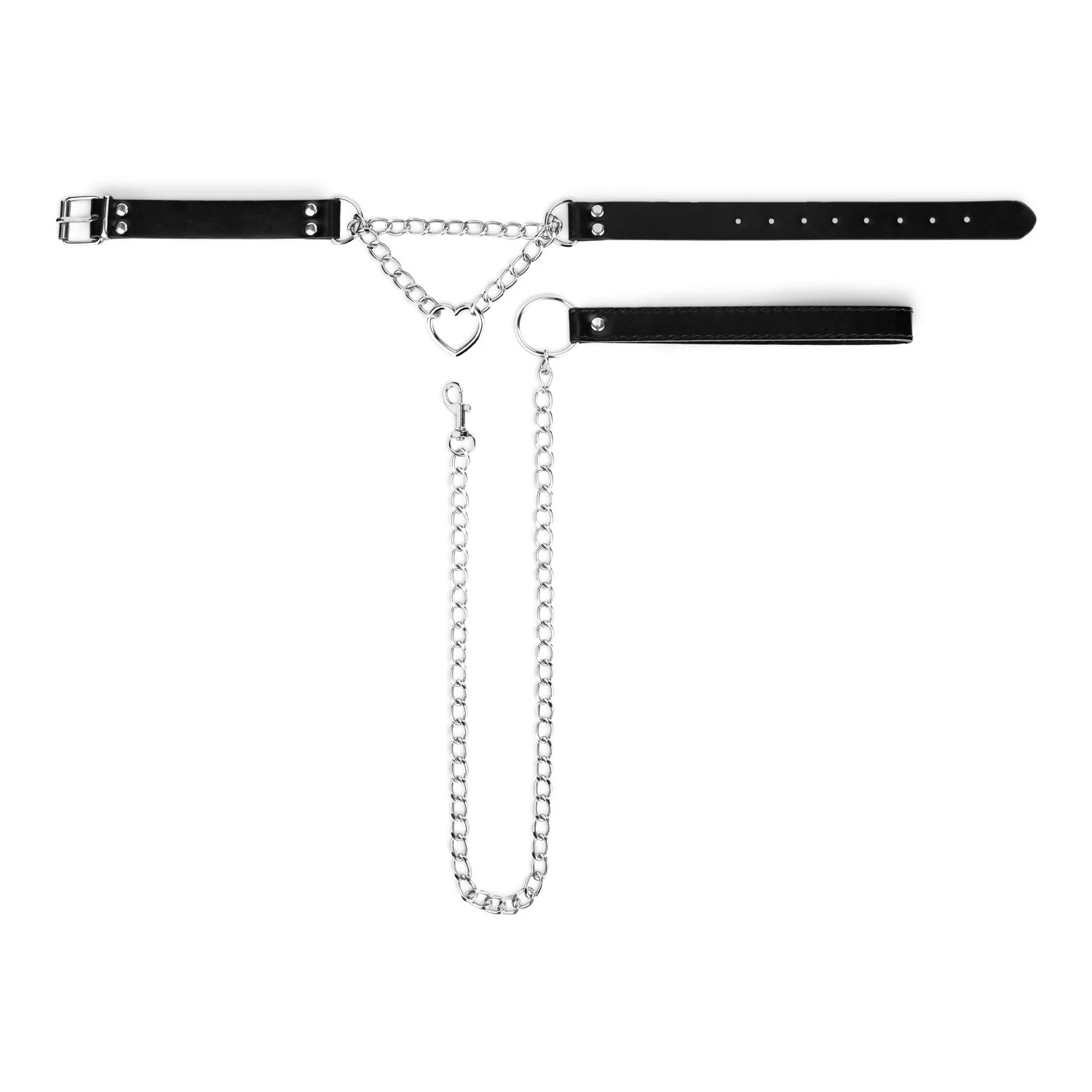 Bedroom Fantasies Halsband mit Kette, silbernes BDSM-Accessoire für Unisex