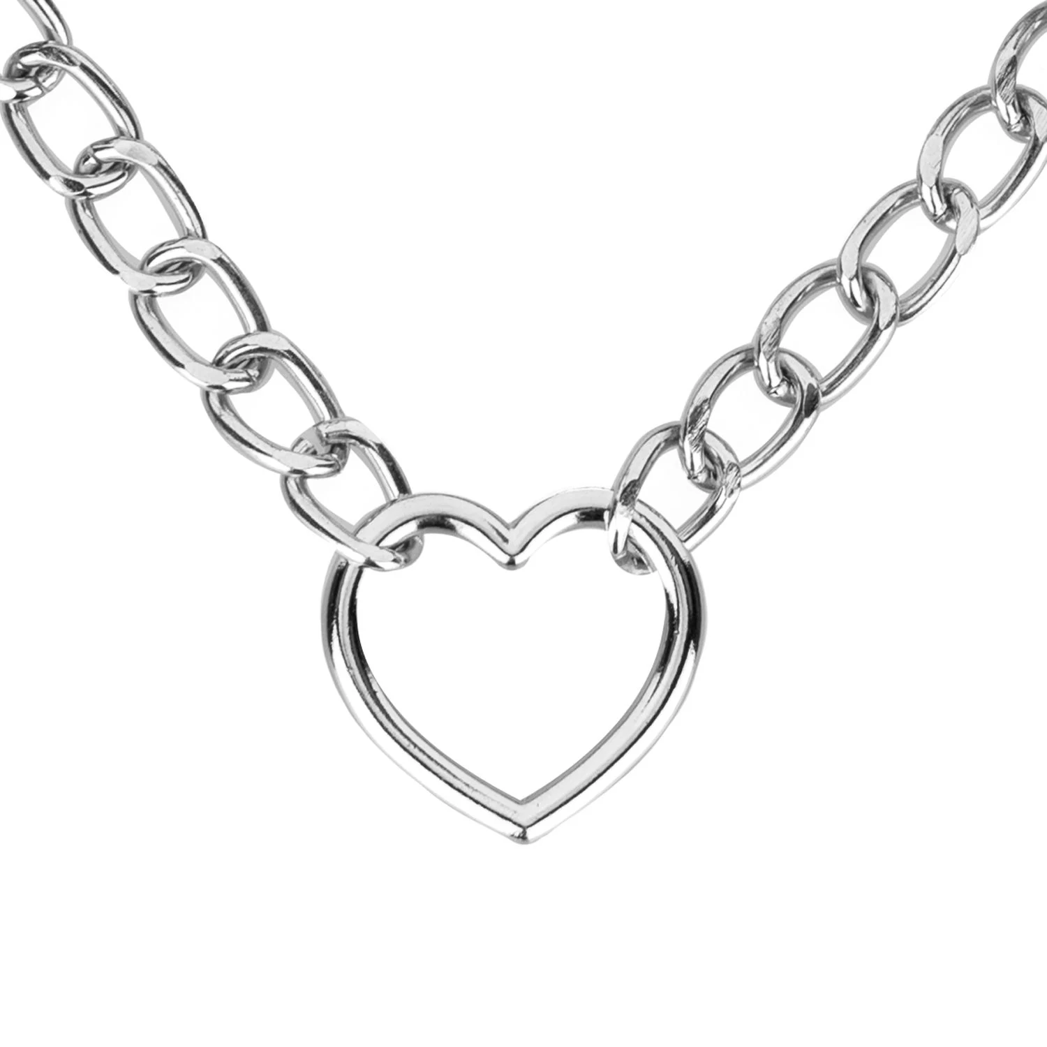 Silbernes Bondage-Halsband mit Kette von Bedroom Fantasies