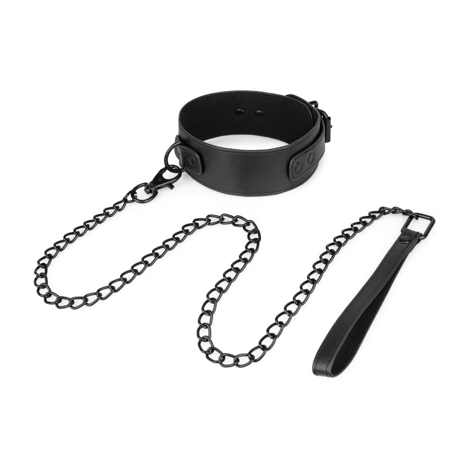 Kunstleder-Halsband von Bedroom Fantasies mit langer Metallkette