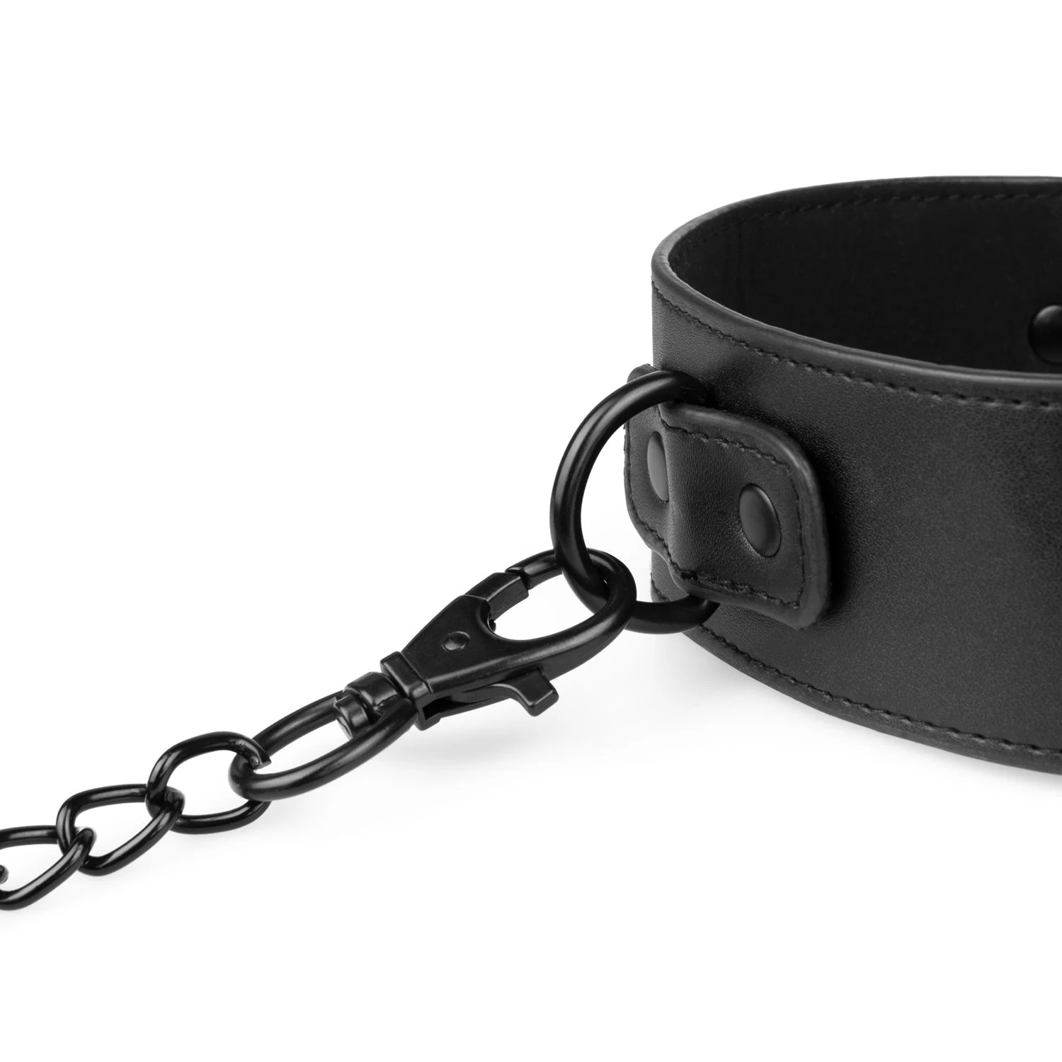 Kunstleder-Halsband mit Kette, angenehm zu tragen