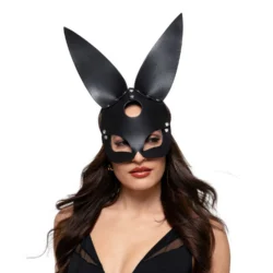 BDSM Hasenmaske Schwarz von Bedroom Fantasies mit verstellbarer Passform