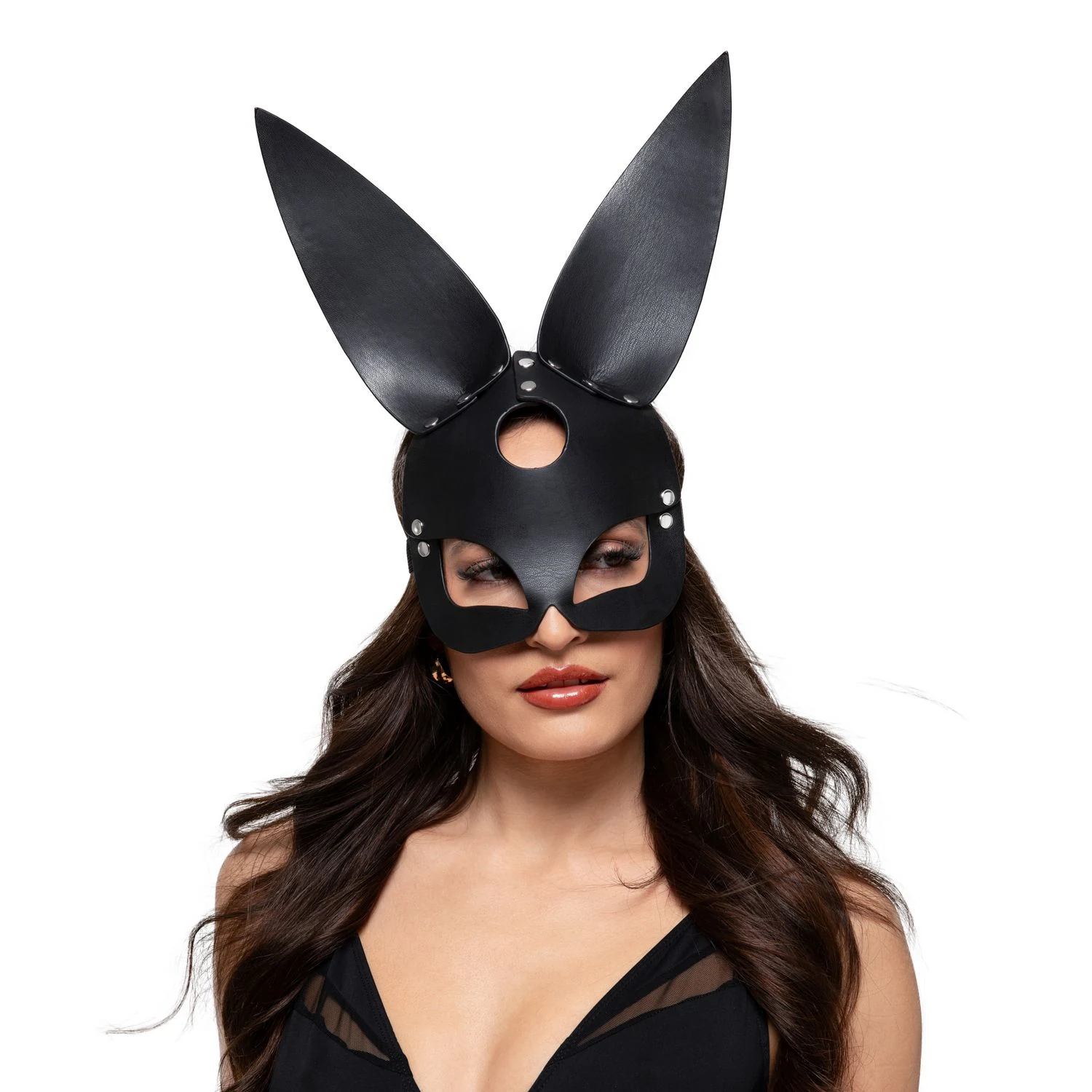BDSM Hasenmaske Schwarz von Bedroom Fantasies mit verstellbarer Passform